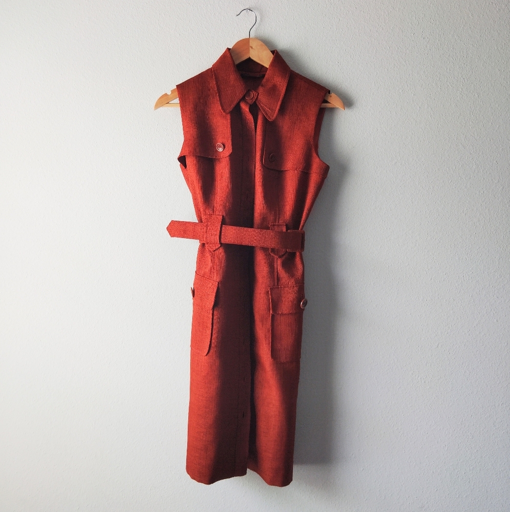 David Meister Rust Mini Dress - Picture 2 of 8